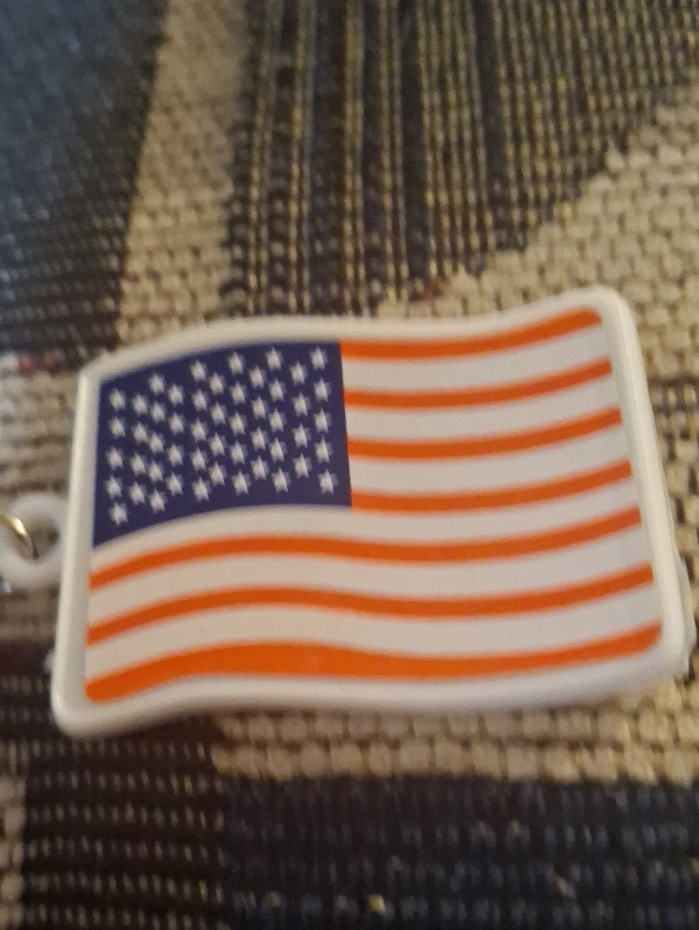 American Flag Keychain Blue, Red, White Patriotic
